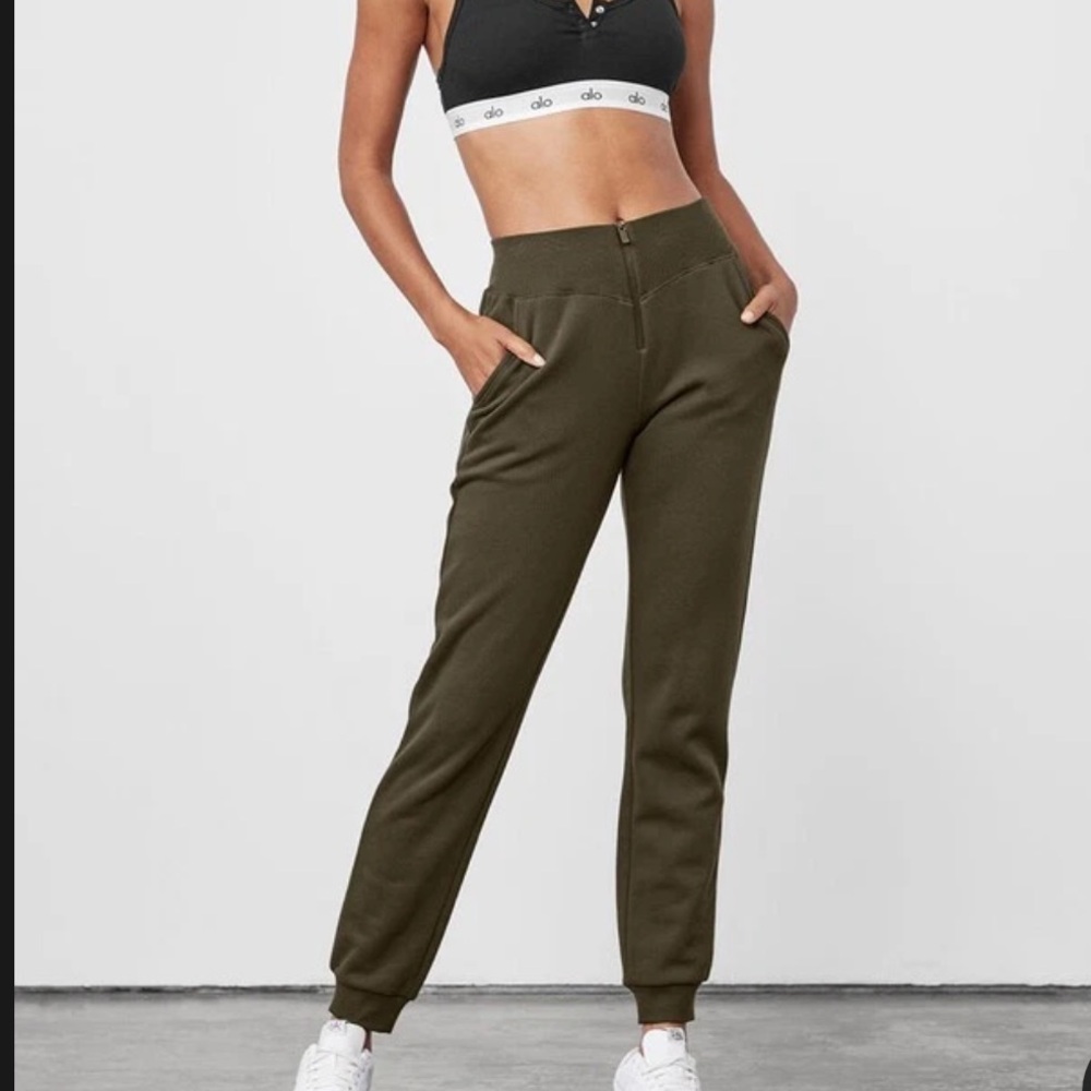 ALO Slick Zip Front Joggers - Picture 2 of 7